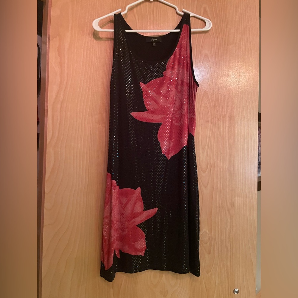 Express sequin floral mini dress